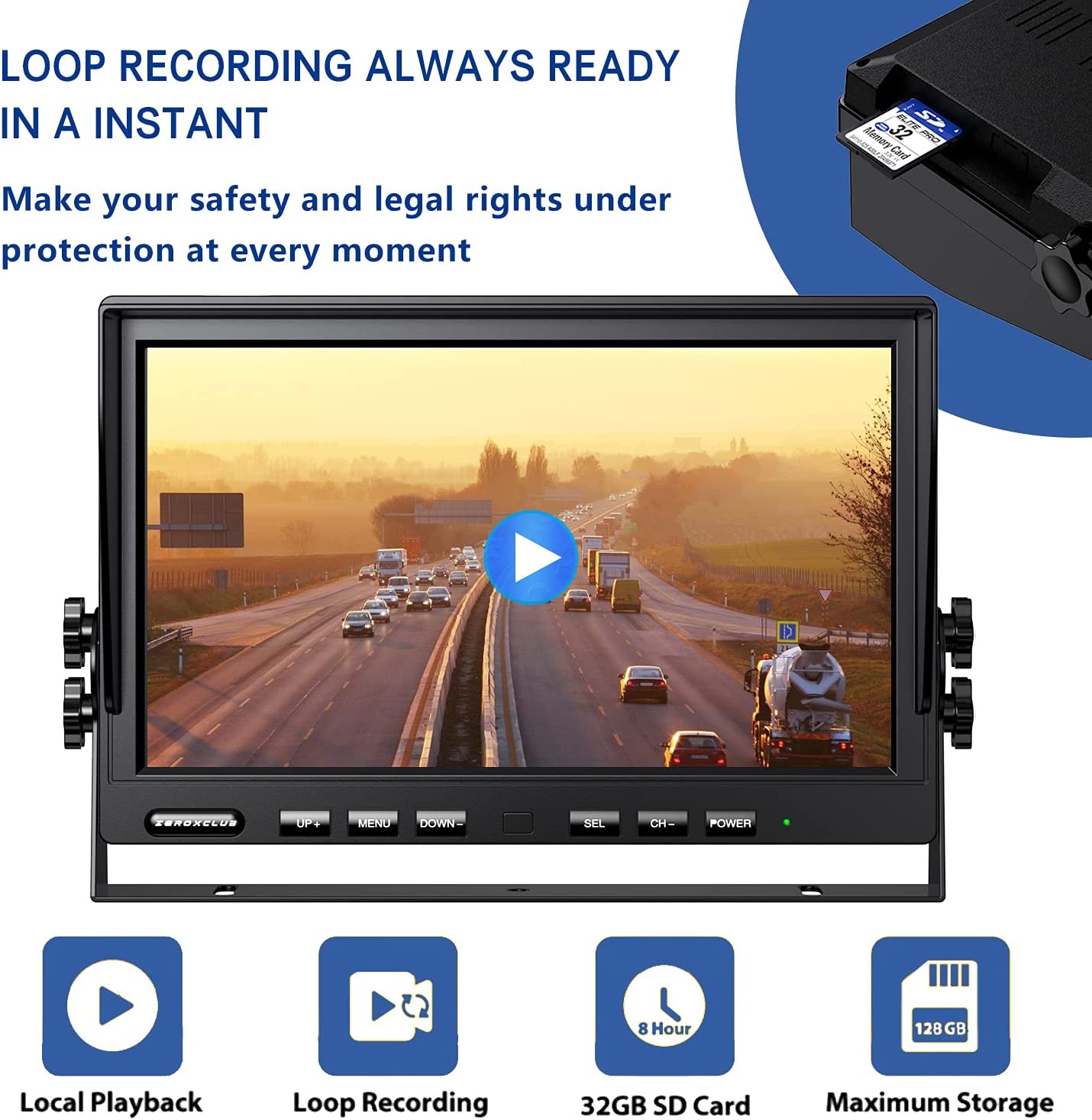 Wireless Backup Camera 1080P DVR Recording Wireless Digital Signal w/ 5  Split Monitor Vehicle Backup Cameras with 2 Wireless Cameras Enjoy Driving